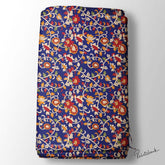 Navy Blue Kalamkari Floral Digital Printed Fabric Online Market